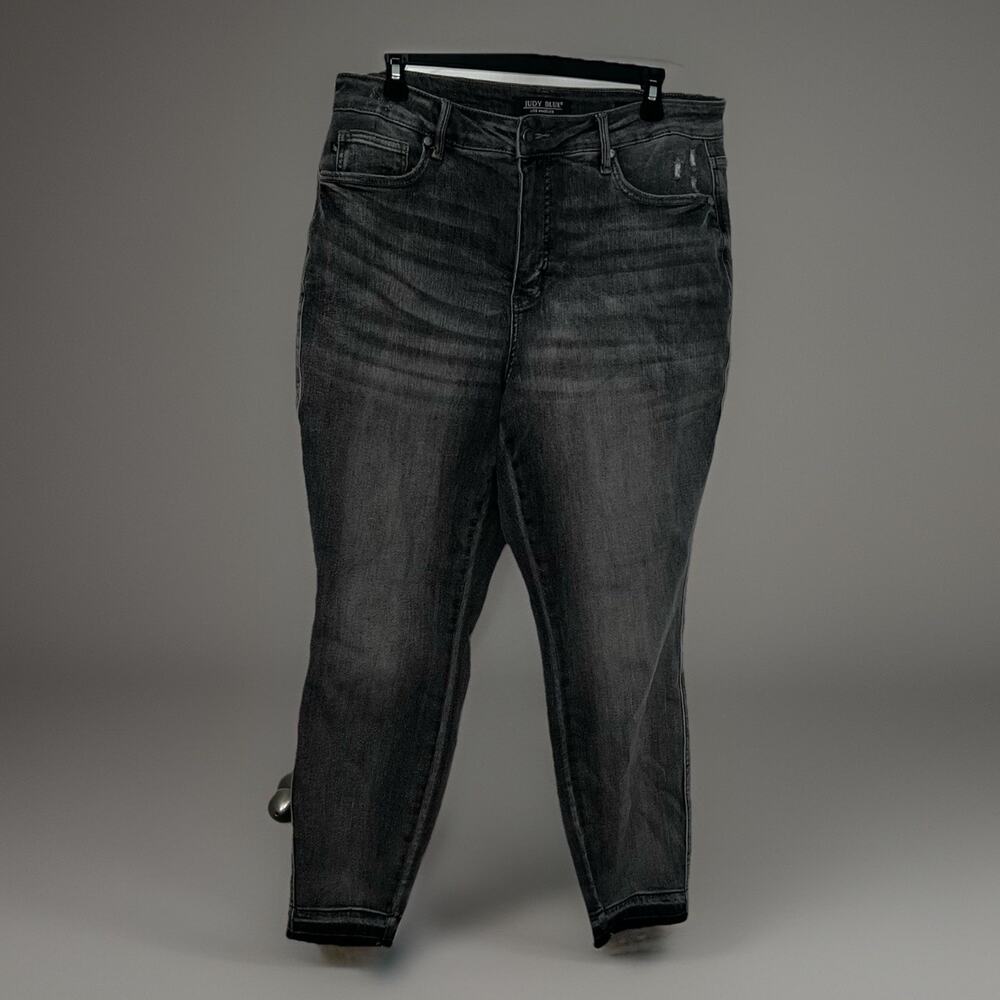 Judy Blue Ankle Jeans Womens Size 16 Black Skinny Fit 27W 30 L High Rise Stretch